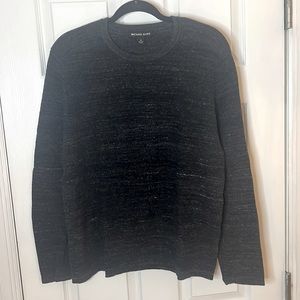 Michael Kors waffle weave wool and cotton sweater medium grey/black